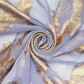 Leafy Vine Metallic Embroidered Chiffon