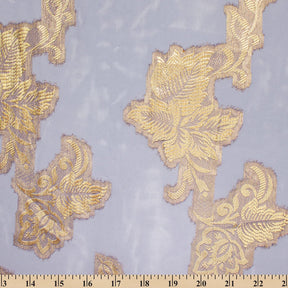 Leafy Vine Metallic Embroidered Chiffon