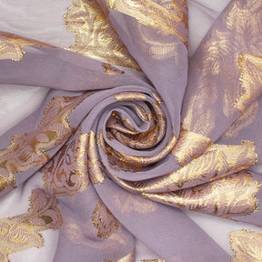 Leafy Vine Metallic Embroidered Chiffon