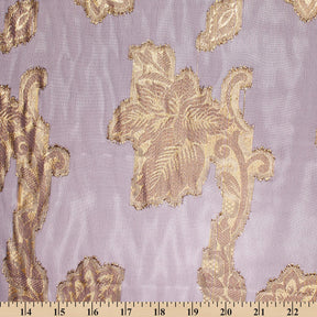 Leafy Vine Metallic Embroidered Chiffon