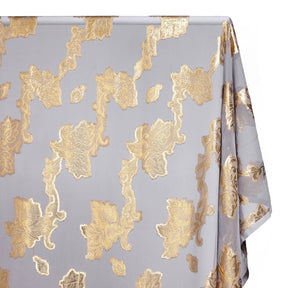 Leafy Vine Metallic Embroidered Chiffon