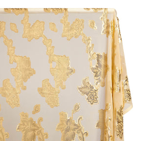 Leafy Vine Metallic Embroidered Chiffon