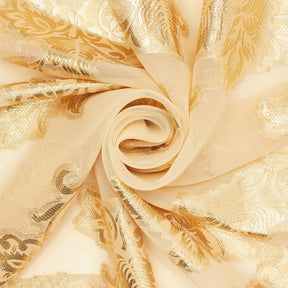 Leafy Vine Metallic Embroidered Chiffon