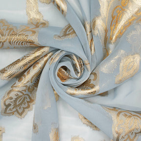 Leafy Vine Metallic Embroidered Chiffon