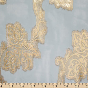 Leafy Vine Metallic Embroidered Chiffon