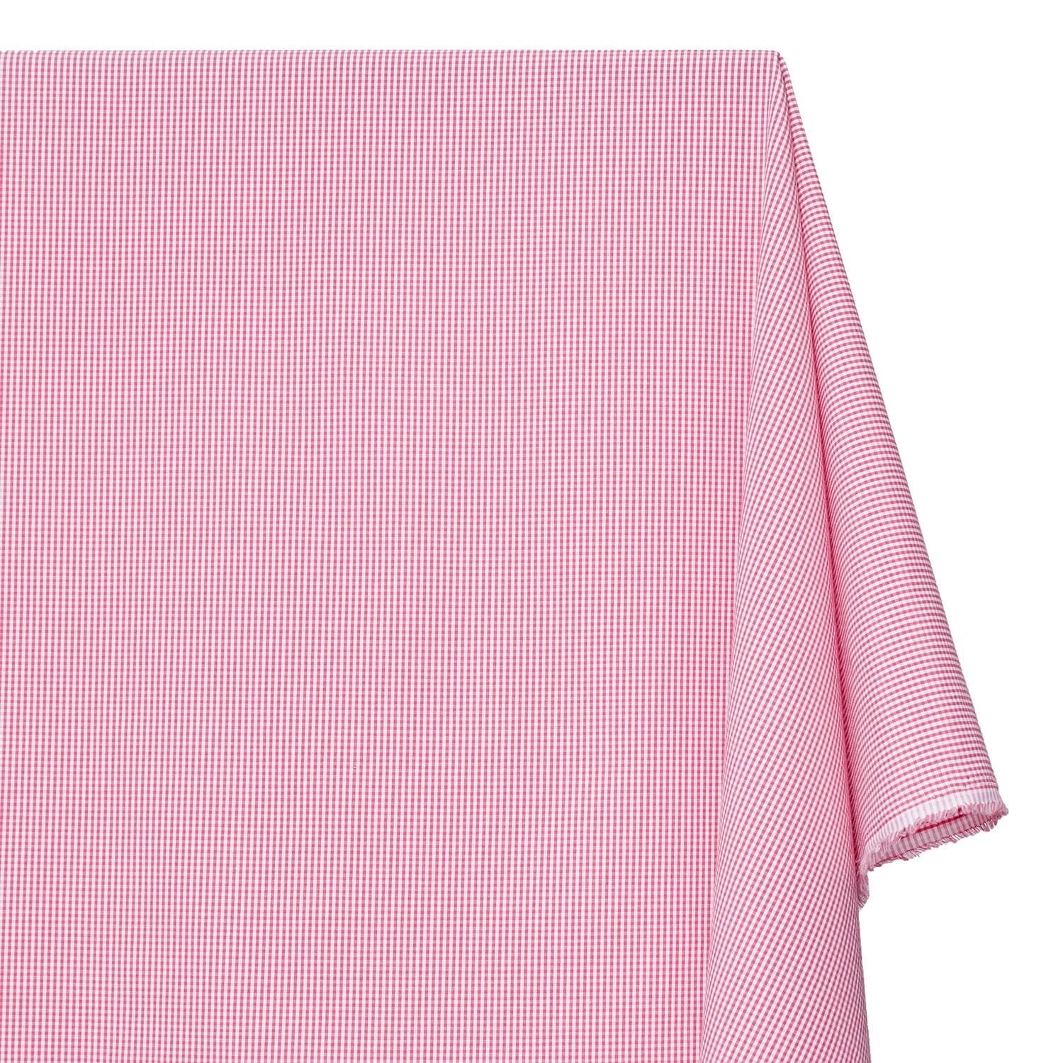 1/16 Inch Gingham Check Polyester Cotton Poplin Fabric SV575749 Fuchsia / White Image A1