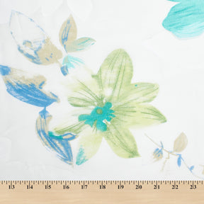 Leafy Flower Extra Wide Burnout Polyester Rayon Jacquard On Voile