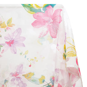 Leafy Flower Extra Wide Burnout Polyester Rayon Jacquard On Voile