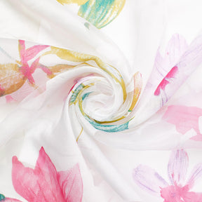 Leafy Flower Extra Wide Burnout Polyester Rayon Jacquard On Voile