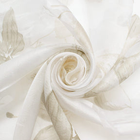 Leafy Flower Extra Wide Burnout Polyester Rayon Jacquard On Voile