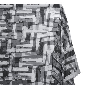 Geometric Abstract Extra Wide Burnout Polyester Rayon Jacquard On Voile