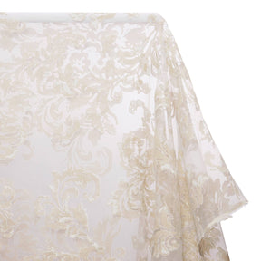 Floral Vine Extra Wide Burnout Polyester Rayon Jacquard On Organza