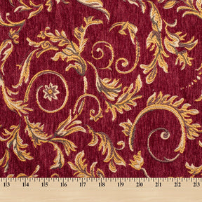 Floral Scroll Metallic Chenille Upholstery Jacquard