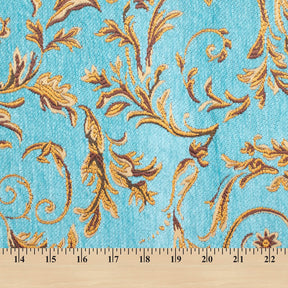 Floral Scroll Metallic Chenille Upholstery Jacquard