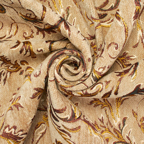 Floral Scroll Metallic Chenille Upholstery Jacquard