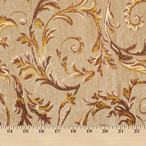 Floral Scroll Metallic Chenille Upholstery Jacquard