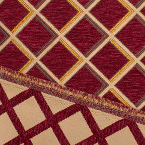 Geometric Grid Metallic Chenille Upholstery Jacquard