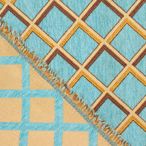 Geometric Grid Metallic Chenille Upholstery Jacquard