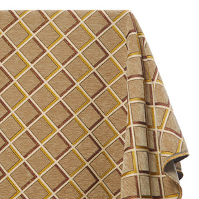 Geometric Grid Metallic Chenille Upholstery Jacquard