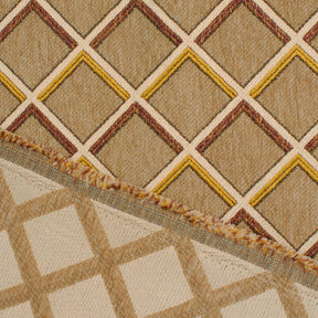 Geometric Grid Metallic Chenille Upholstery Jacquard