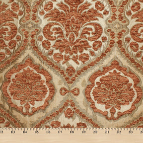 Baroque Floral Two Tone Polyester Chenille Damask Jacquard