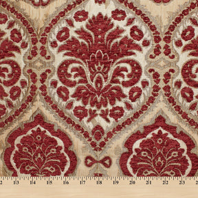 Baroque Floral Two Tone Polyester Chenille Damask Jacquard