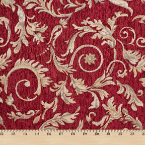 Floral Scroll Polyester Chenille Jacquard