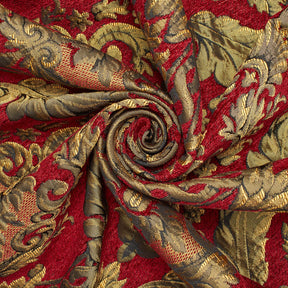 Floral Bloom Two Tone Polyester Rayon Chenille Damask Jacquard