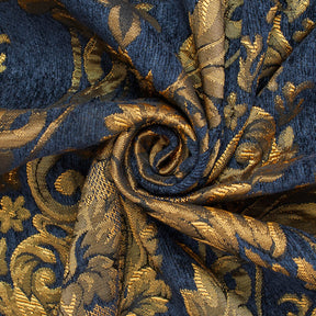 Floral Bloom Two Tone Polyester Rayon Chenille Damask Jacquard