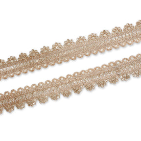 1 Inch Floral Striped Corded Sequin Mesh Trim