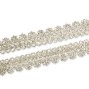 1 Inch Floral Striped Corded Sequin Mesh Trim