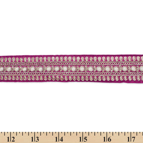 1.5 Inch Floral Petal Corded Two Tone Woven Trim