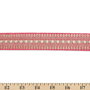 1.5 Inch Floral Petal Corded Two Tone Woven Trim