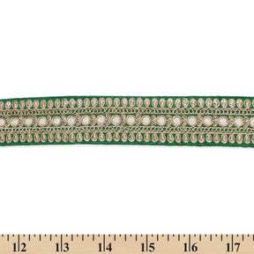 1.5 Inch Floral Petal Corded Two Tone Woven Trim