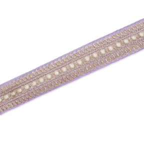 1.5 Inch Floral Petal Corded Two Tone Woven Trim