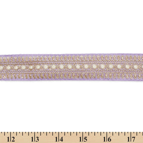 1.5 Inch Floral Petal Corded Two Tone Woven Trim