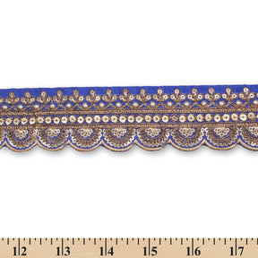 2 Inch Regal Gold Metallic Sequined Cording On Plain Woven Trim