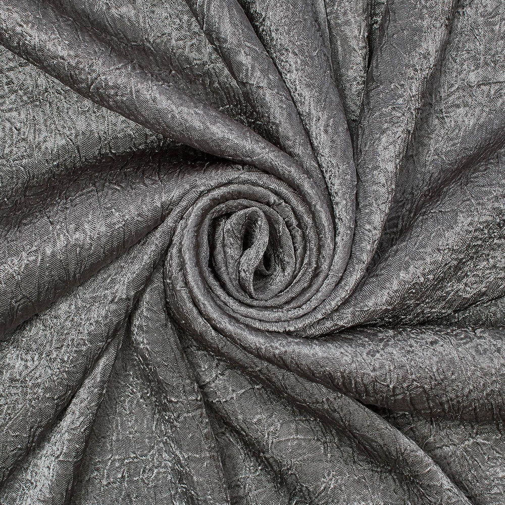 Shiny Shimmer Crinkle Satin Fabric SV581475 Grey 1