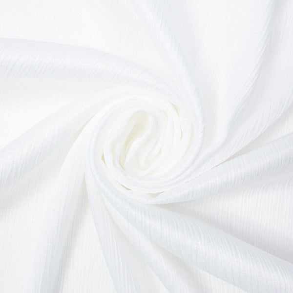 Shiny Striped Crinkle Crepe Satin Fabric SV581484 White 1