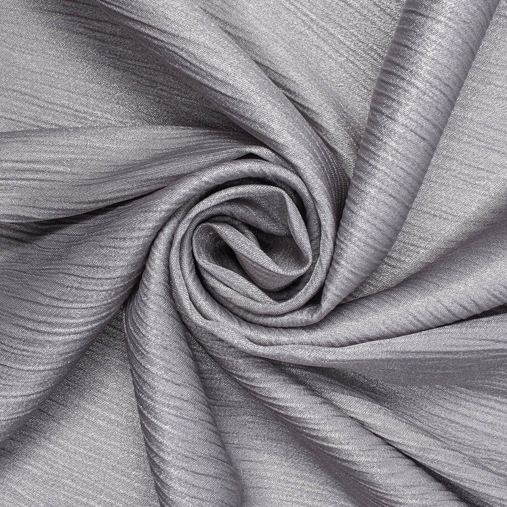 Shiny Striped Crinkle Crepe Satin Fabric SV581491 Grey 1