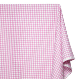 7 Mm Gingham Check Plaid Polyester Cotton Poplin Fabric SV581821 Pink A1