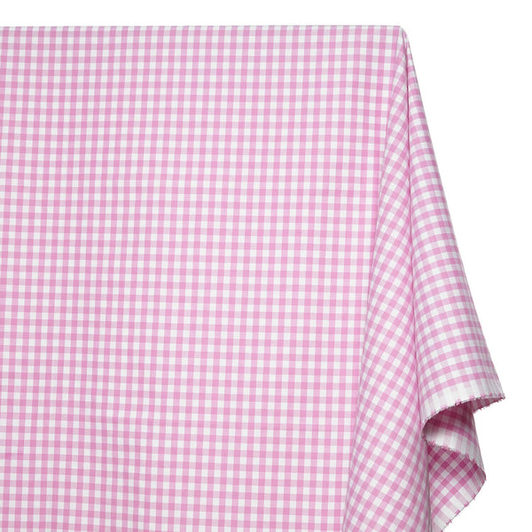 7 mm Gingham Check Plaid Polyester Cotton Poplin