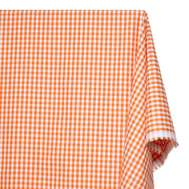 7 Mm Gingham Check Plaid Polyester Cotton Poplin Fabric SV581824 Orange A1