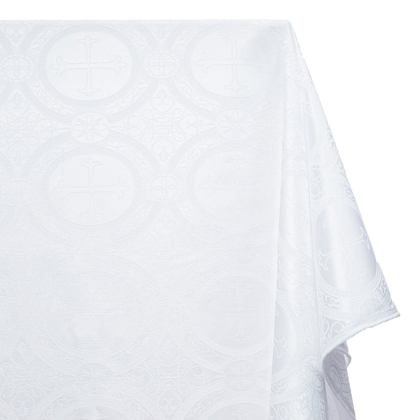 Liturgical Church Ecclesiastical Satin Jacquard Brocade Fabric SV581953 White A1