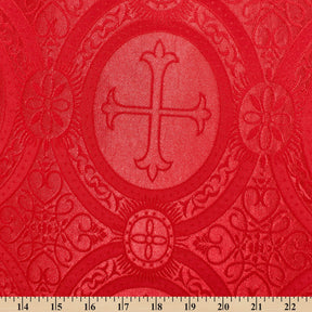 Liturgical Church Ecclesiastical Satin Jacquard Brocade Fabric SV581954 Red A9