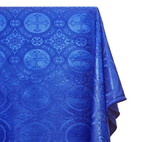 Liturgical Church Ecclesiastical Satin Jacquard Brocade Fabric SV581956 Royal Blue A1