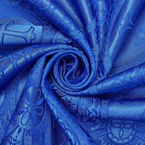 Liturgical Church Ecclesiastical Satin Jacquard Brocade Fabric SV581956 Royal Blue A2