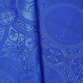 Liturgical Church Ecclesiastical Satin Jacquard Brocade Fabric SV581956 Royal Blue A5