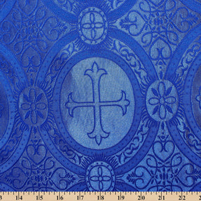 Liturgical Church Ecclesiastical Satin Jacquard Brocade Fabric SV581956 Royal Blue A9