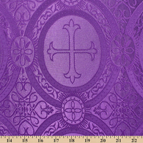 Liturgical Church Ecclesiastical Satin Jacquard Brocade Fabric SV581957 Purple A9